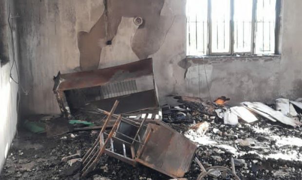 گزارش تصویری | آتش گرفتن مسجد روستای دیگه سرای اسالم در تالش