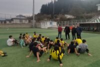 حضور اعضای هئیت فوتبال تالش در تمرین تیم فوتبال الماس اسالم
