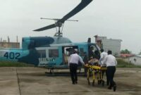 فیلم | انتقال هوایی بیمار از بیمارستان تالش به بیمارستان حشمت رشت